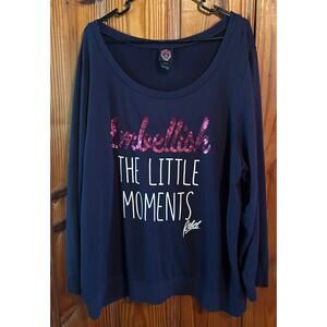 Torrid Rebel Wilson Embellish The Little Moments Top Sweatshirt Women's 3X Blue